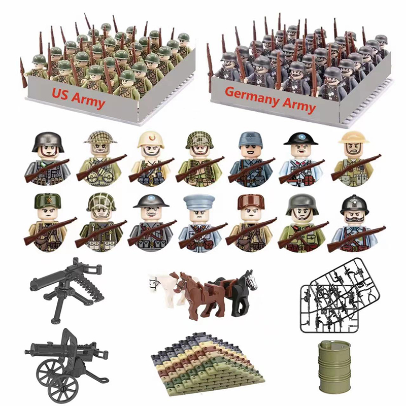 24 unids/lote WW2 personaje mi - Lego Minifigure Holder reseña y precio